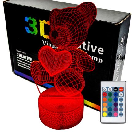 Lampka Miś z sercem 3D LAMP LED