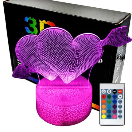 Lampka Serce ze strzałą 3D LAMP LED